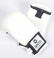 Накладки на руки для каратэ SENTEI ПУ 1223 белая резинка (XS, белый)