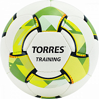 Мяч футб. "TORRES Training" F320055 р.5 32пан. PU 4подк.слоя ручн.сш. бел-зел-сер
