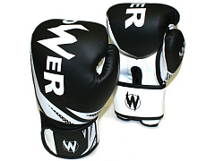 Перчатки бокс. POW-W-K10 00440 (10oz, чёрно-белый)